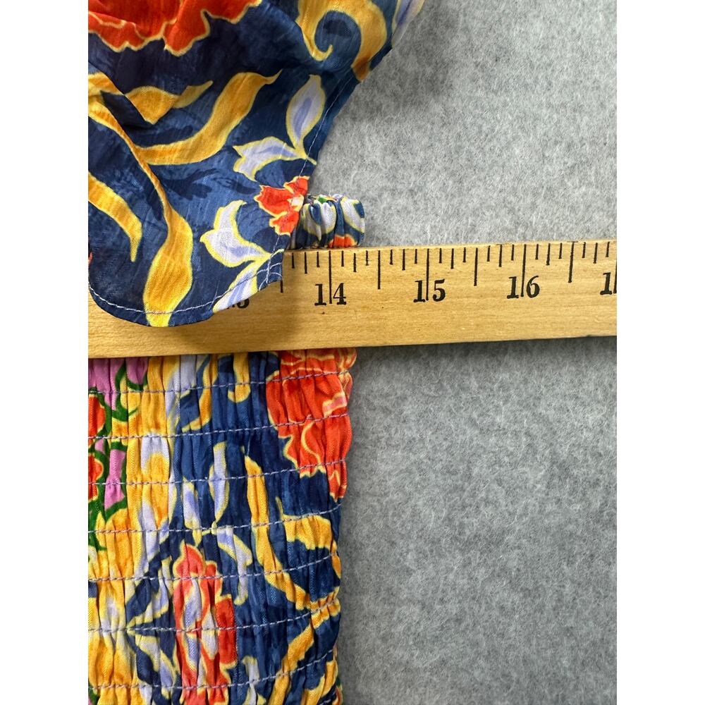 Vince Camuto Dress Floral Smocked Tiered Ruffle Maxi Multicolor S - Picture 5 of 10